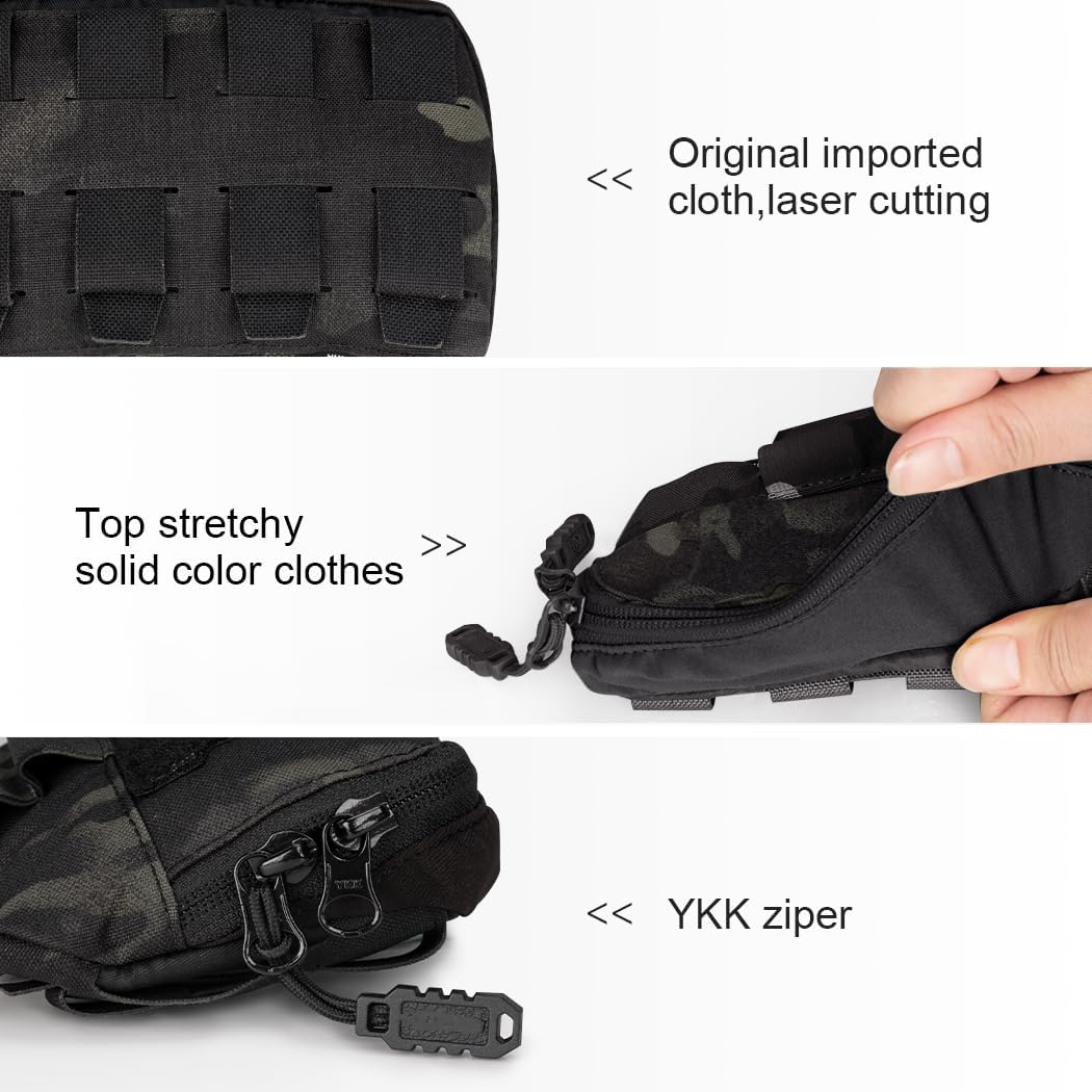 Tactical MOLLE Admin Panel Pouch Small Chest Pouch for Tactical Bag JPC2.0 AVS CPC with MOLLE System 500D Nylon
