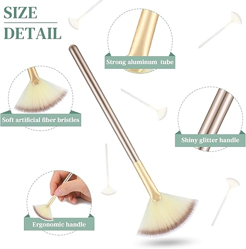 Miniatura 3 de Maitys 6 pinceles de máscara de abanico, herramientas aplicadoras de máscara facial con ventilador suave, brochas de maquillaje, herramientas