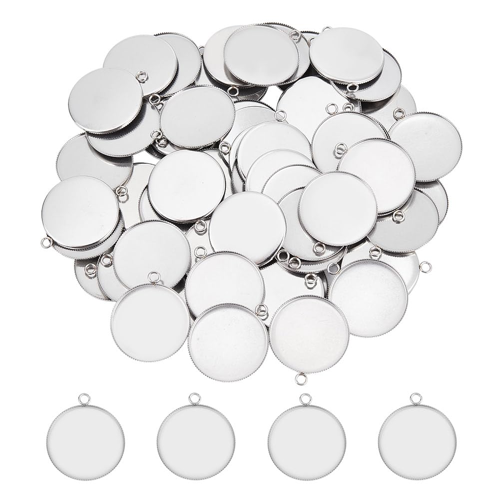 25 Supporti Per Ciondoli 20mm In Acciaio Inox - Base Per Cabochon Fai-da-te Gioielli - Foto 11