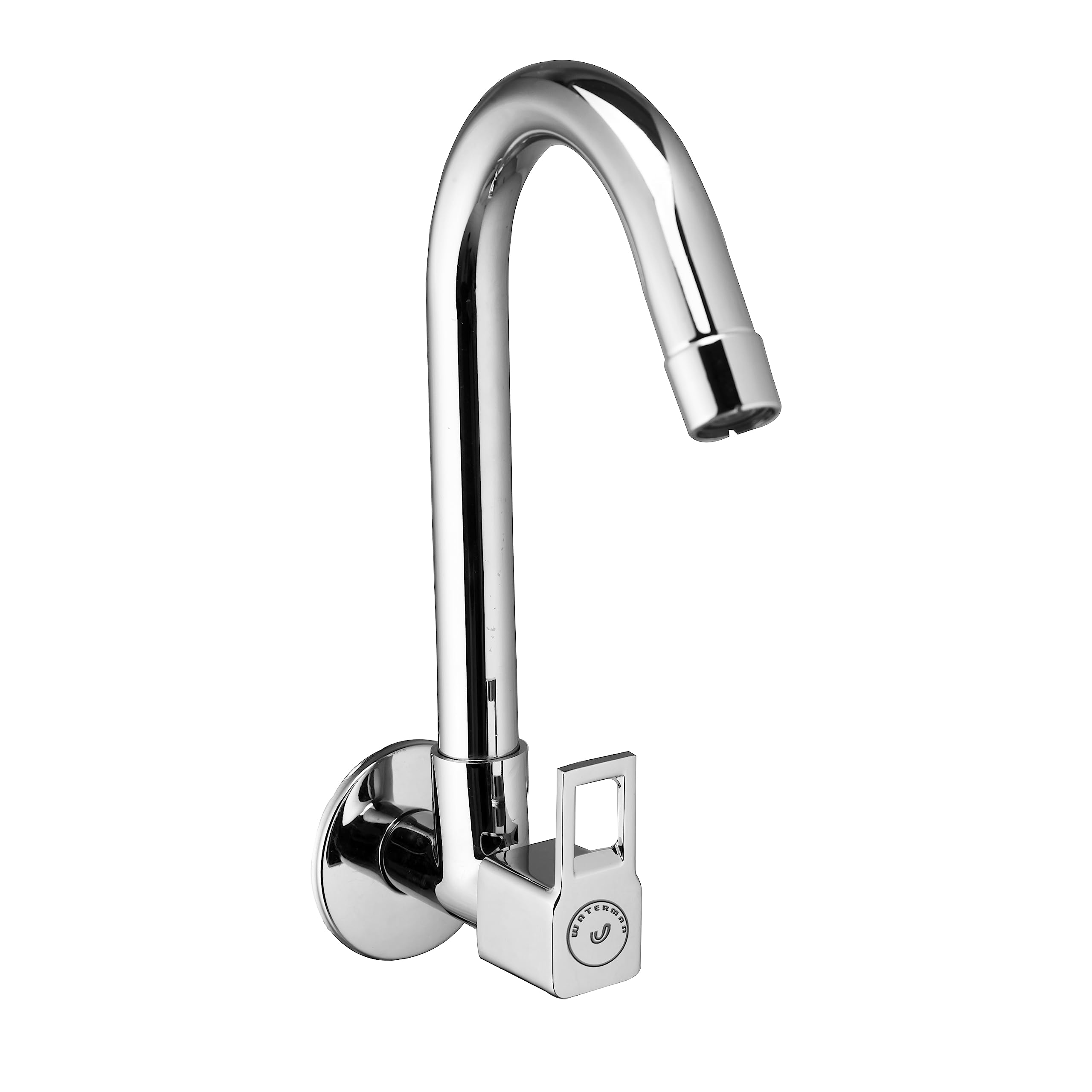 WATERMAN® Cube Sink Cock Tap (Pack of 1) 360° Flexible Rotating Swivel Spout Brass Chrome Finish Wall Mount Taps for Kitchen Sink and Bathroom Washbasin (B0C5XMY3GD) Amazon Price History, Amazon Price Tracker