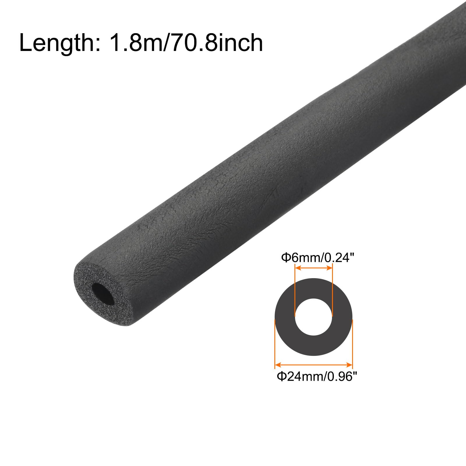 Rebower 28mm ID Pipe Insulation Tubing 5mm Thick Heat Preservation Foam Tube - Image 2