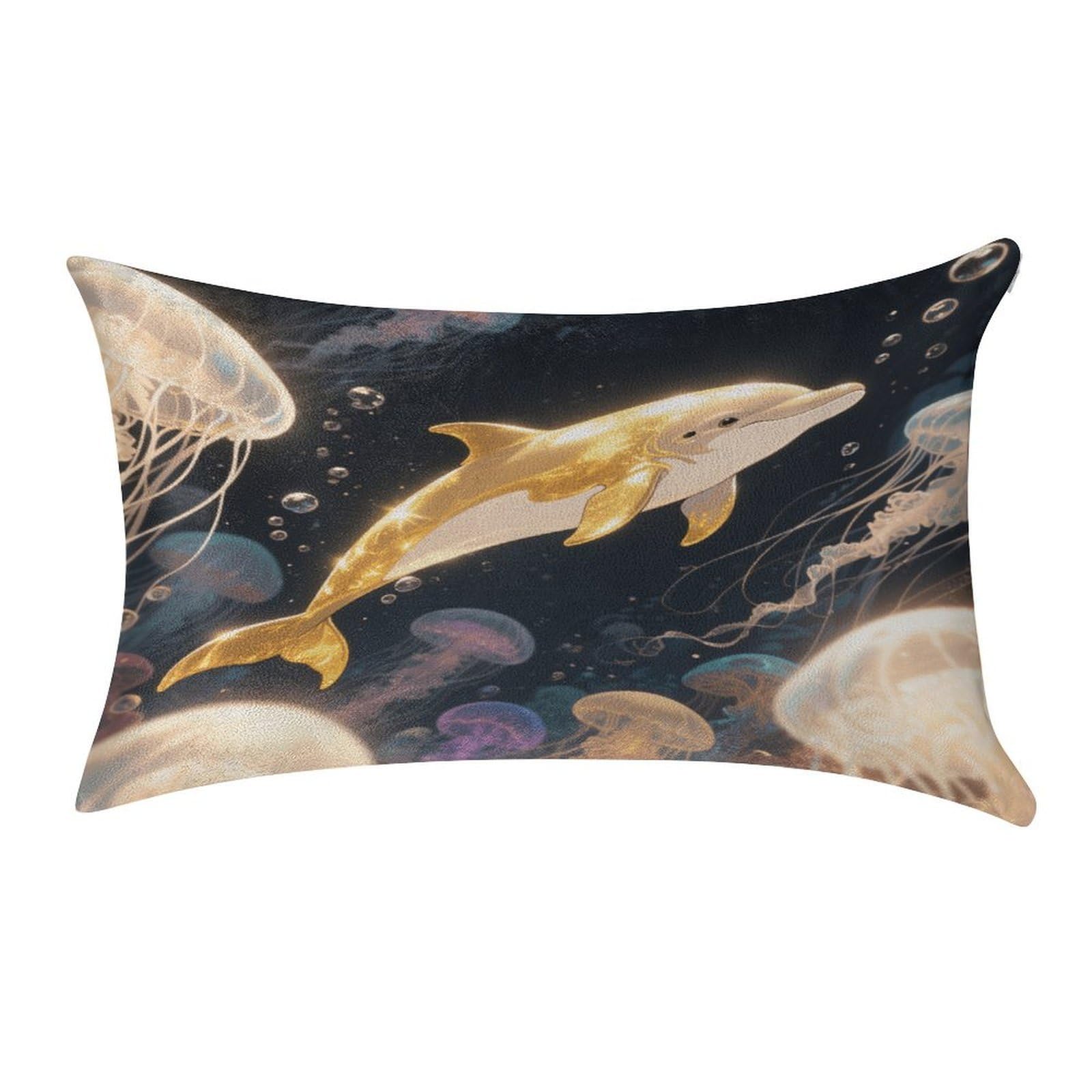 Fekiloot Style Golden Dolphin Pillow Covers Home Decor Pillow Cases