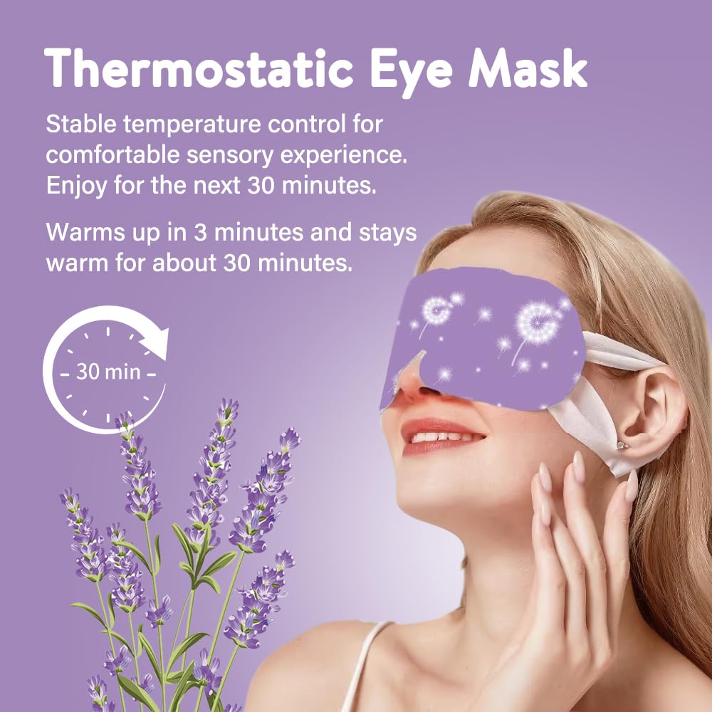 Minidiva Steam Eye Mask for Dry Eyes 30Pcs Self Heating Spa Warm Eye Mask Relax Sleep Mask - Image 4