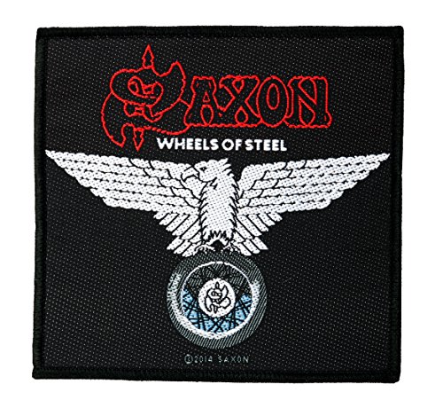 Saxon – Parche – Wheels of Steel – Saxon – Patch – tejida & licencia oficial..