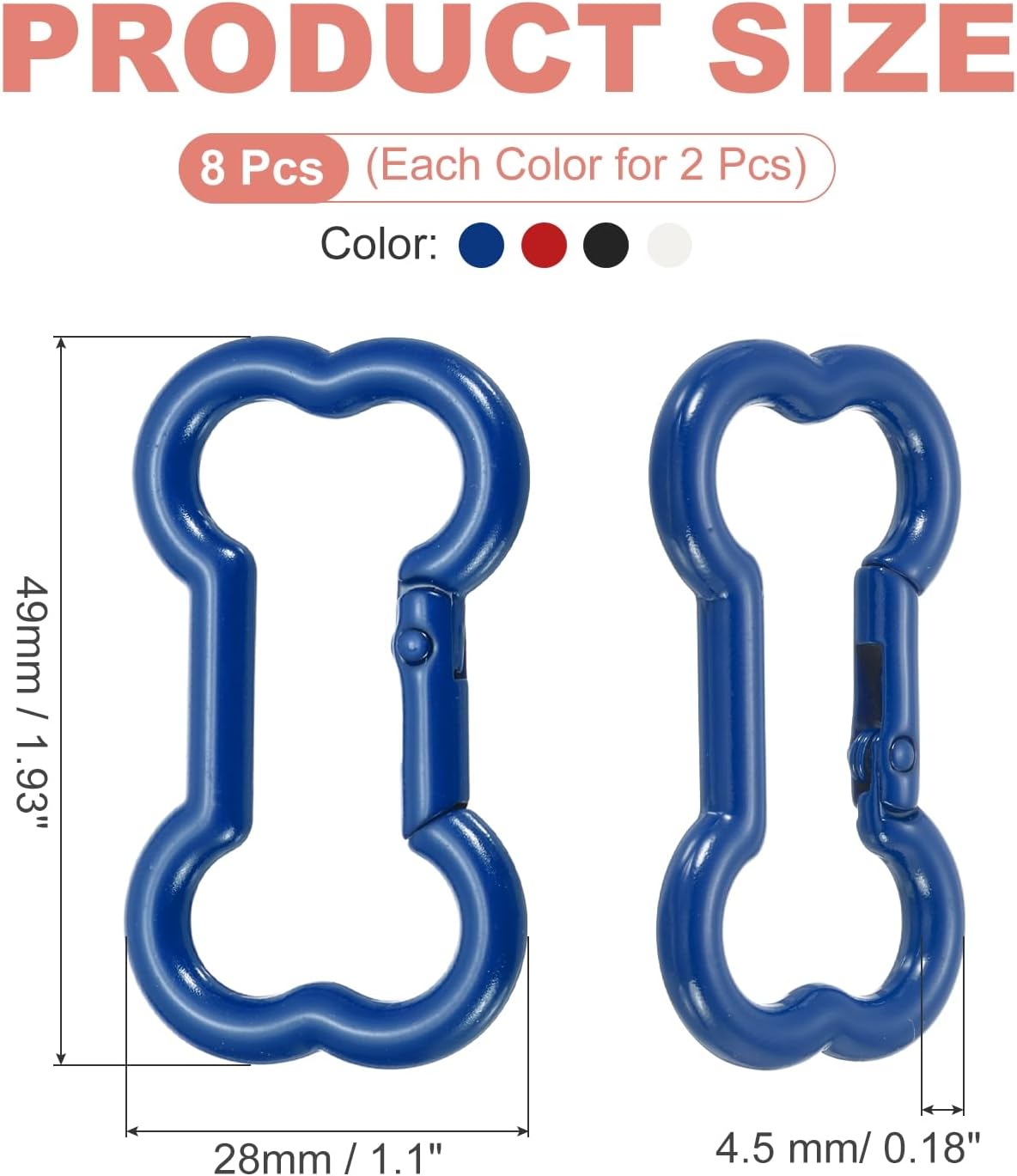 MECCANIXITY Bone Shaped Buckles Clip Alloy Spring Gate Keychain Clip image 2