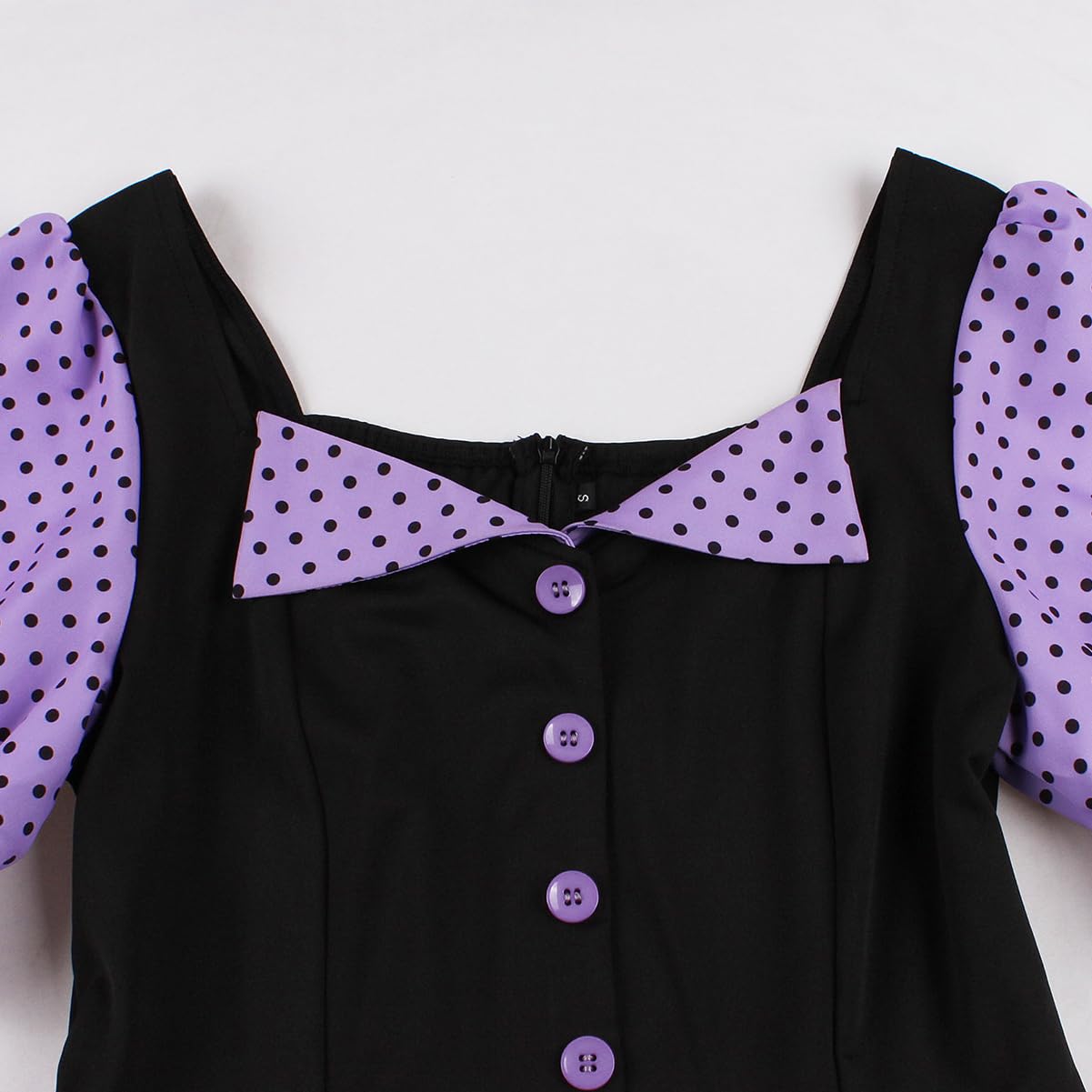 Robe rétro années 1950 pour femme - Motif à pois - Rockabilly - Manches courtes - Audrey - Pour cocktail, soirée, bal de fin d'année