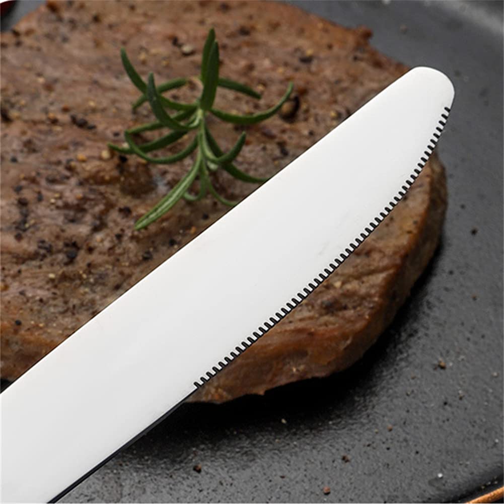 Ensemble De Dîner en Acier Inoxydable, Jeu De Cuillère À Fourche De Couteau Idéal pour Camping/Fête, Coussinet/Argentware/Accueil - Service pour 6,Red Gold