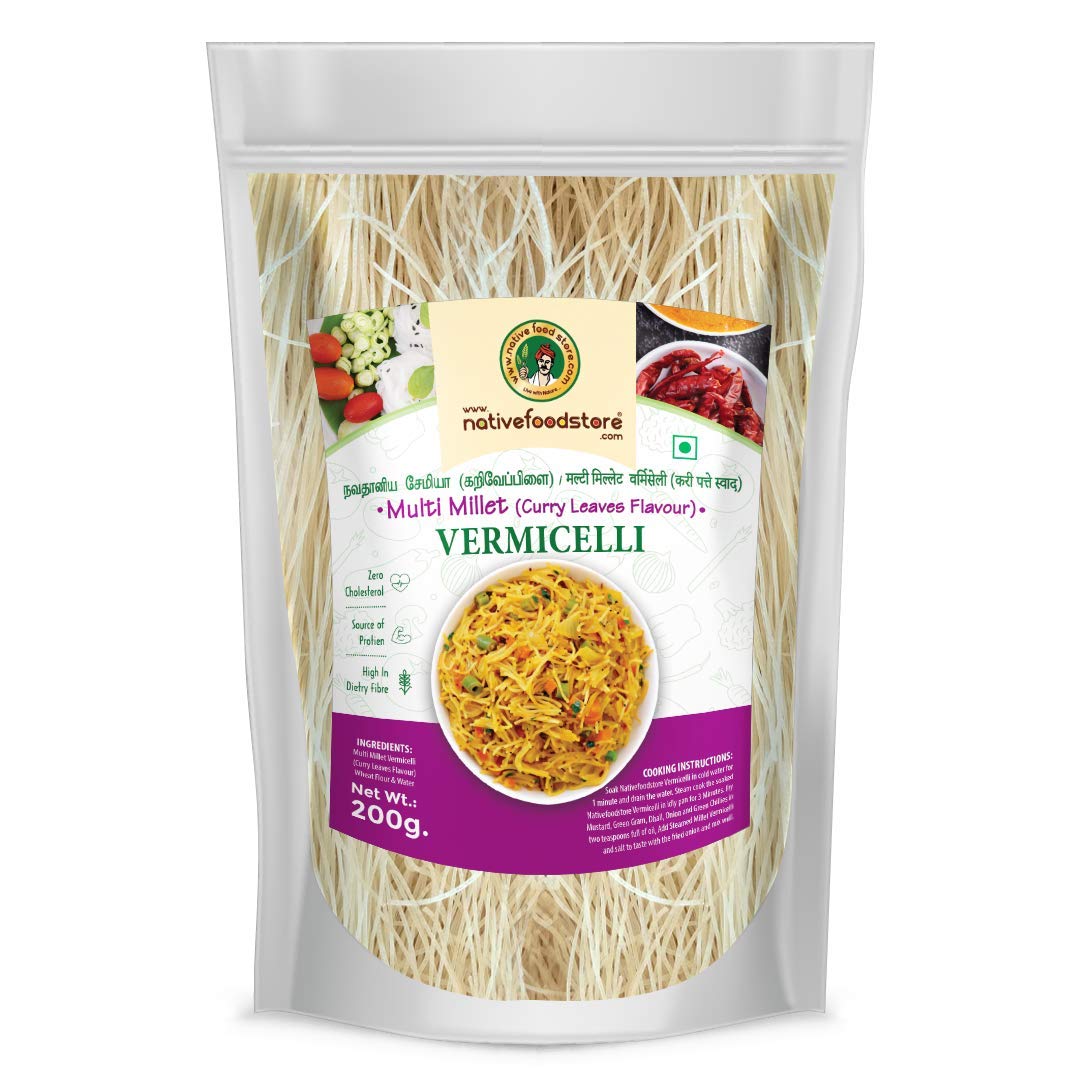 See full amazon price history chart for NativeFoodStore Multi Millet Vermicelli (semiya) Curry Leaves Flavour-200gms, Easy to Cook, Taste and Nutritious, No Preservative, No Maida, Rich Protein, Enjoy Curry Leaves Recipes NativeFoodStore Multi Millet Vermicelli (semiya) Curry Leaves Flavour-200gms, Easy to Cook, Taste and Nutritious, No Preservative, No Maida, Rich Protein, Enjoy Curry Leaves Recipes (B08VGH15ZC) Amazon Price History, Amazon Price Tracker