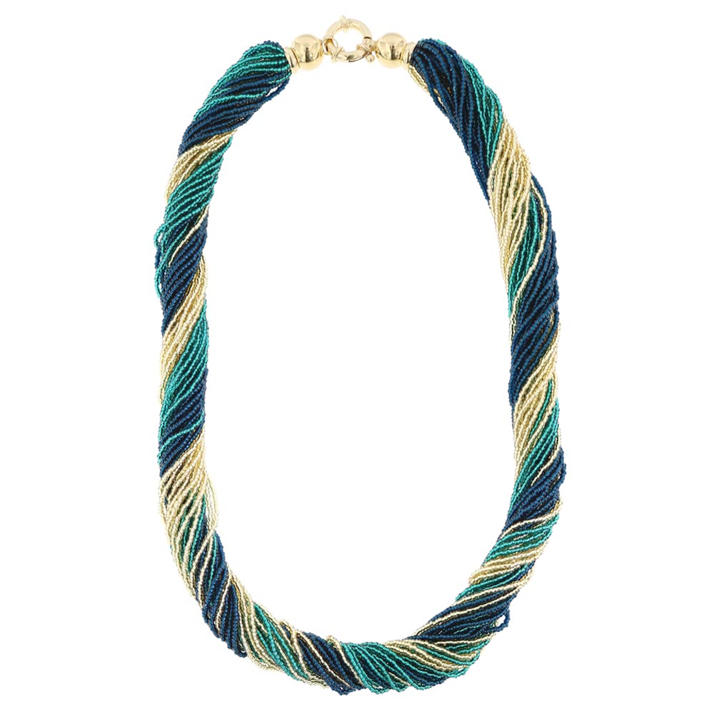 Venetiaurum - Collar de Múltiples Hilos para Mujer en Verre y Plata 925 - Joya certificada Made in Italy