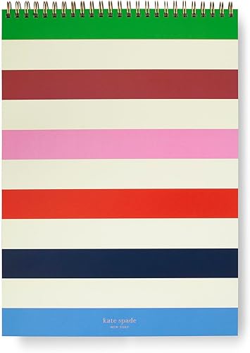 Kate Spade New York Cuaderno grande con rayas universitarias, cuaderno de espiral superior con 160 páginas, bloc de escritura de 11.75 x 8.5