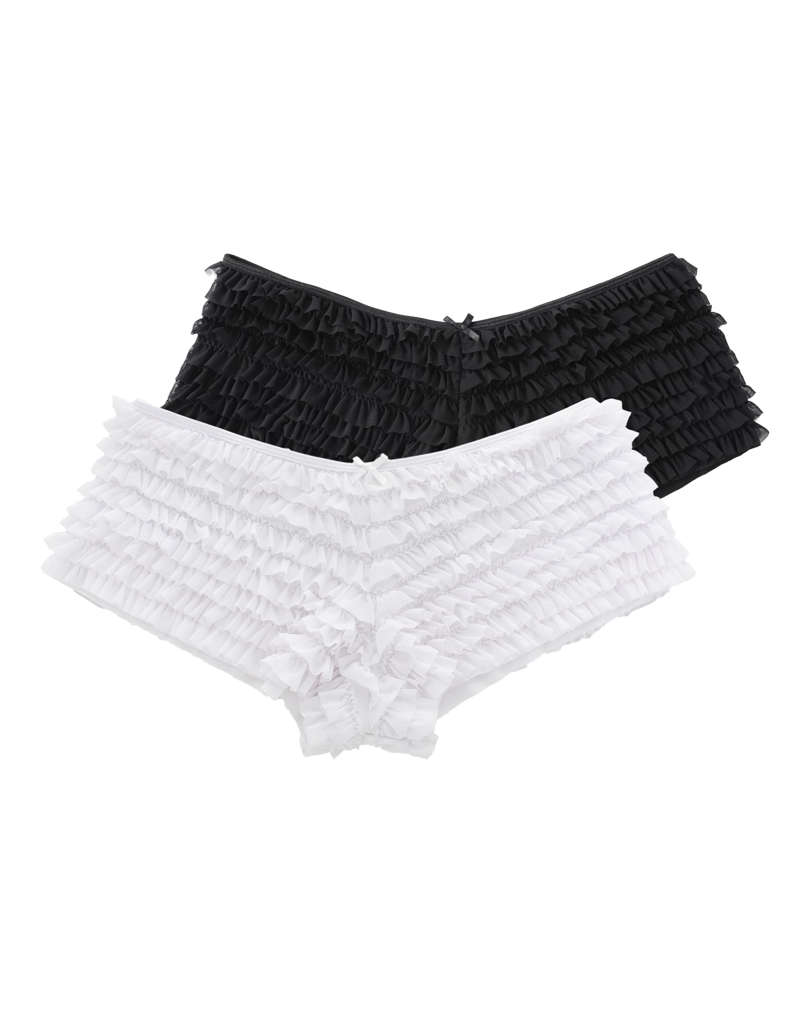 Ropa interior sexy de malla SHARICCA con elegantes volantes para mujer 7