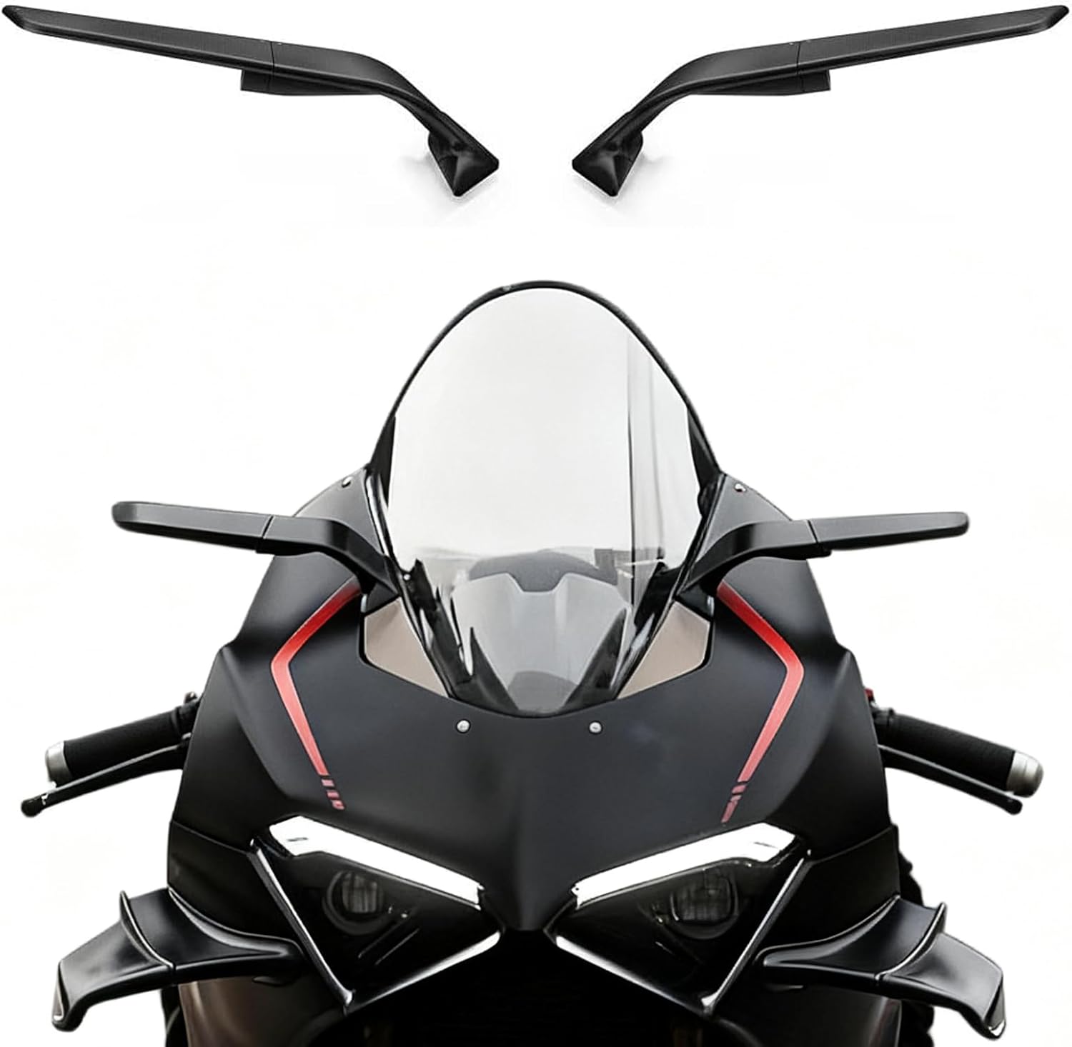 Motorcycle Mirrors with turn Turn Signal Compatible with Ducati Panigale V4 V4S V4R 2019-2024 PANIGALE V2 2020-2024 CNC Motorcycle Side Mirrors Adjustable Wind Wing Rearview Mirrors Turn Signal Mirror