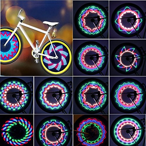 Rottay Bicycle Rim Lights, Waterproof Bicycle Wheel Lights with 32-LED and 32pcs Changes Patterns for MTB Wheel Tire