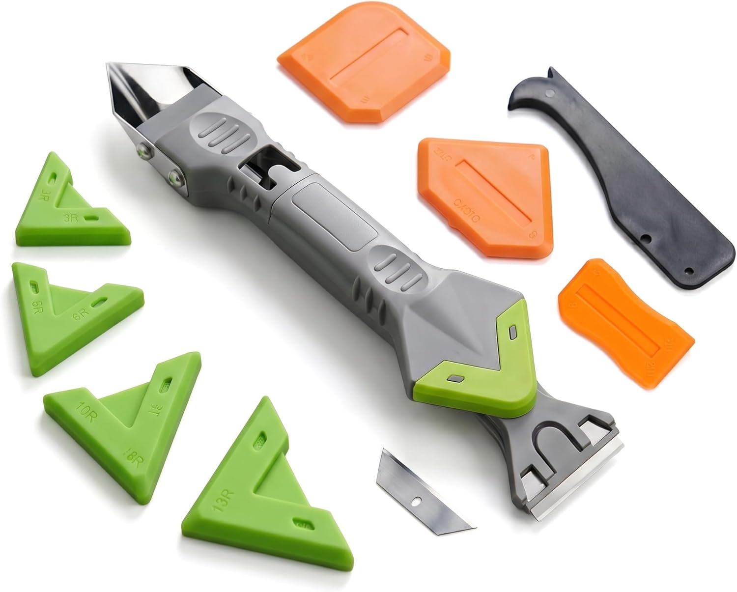 9 in 1caulk smoothingand Grouting Tool, silicone remover，Sealant Trimming and Removal Tool with Grout Squeegee for Bathrooms, Windows, Doors, Kitche