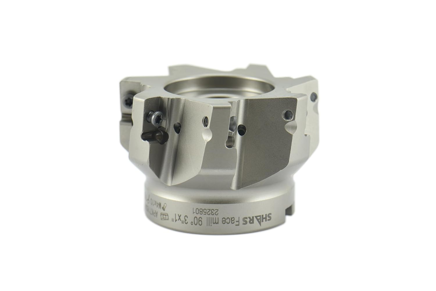Shars 3" Coolant 90° 7 Flutes Indexable Face Mill APKT APET APMT 1604 7 Flutes + Certificate NEW 404-2428W S[