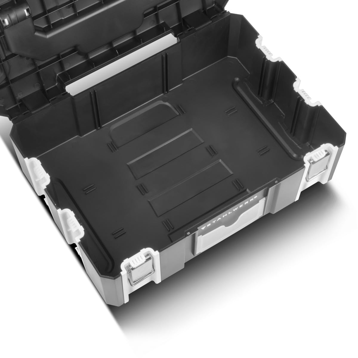 STAHLWERK Set di scatole degli attrezzi con rotelle – organizzatore portatile con tre scatole e cassetto, ampio spazio di archiviazione, chiusure a scatto stabili, sistema di archiviazione flessibile