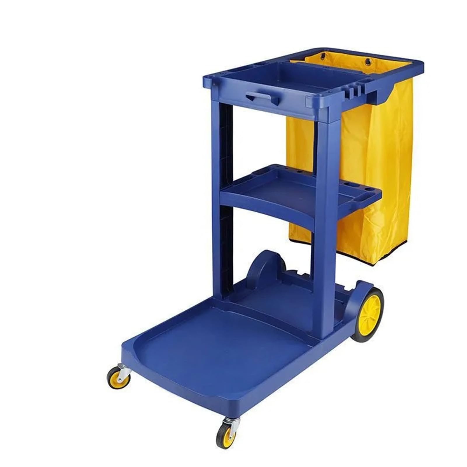 Carrito de limpieza resistente con ruedas, carrito móvil de limpieza con bolsa impermeable para oficinas, hoteles y centros comerciales