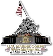 Marine Corps War Memorial Magnet by Classic Magnets, Washington D.C. Series, 3D Rubber Vintage-Style Collectible Souvenirs and Gifts Made in The USA, 3.6" x 3.8"