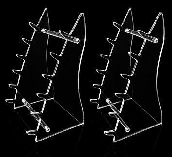 2 Stand Knife Display Stand Heavy-Duty Acrylic Holder for 6 Knives