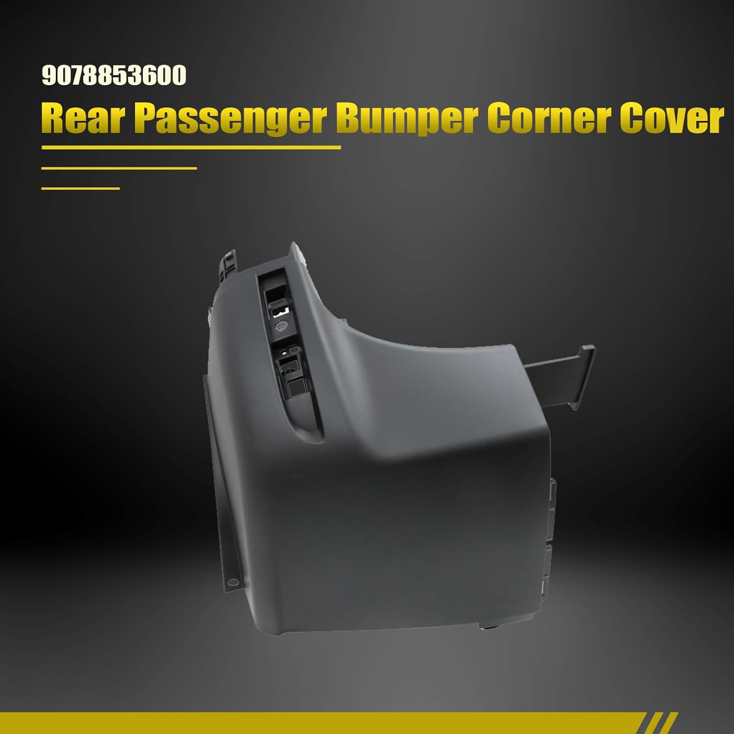 SecosAutoparts Bumper Corner Cover Passenger Rear Compatible with Mercedes-Benz Sprinter 2019-2023 Replace# 9078853600