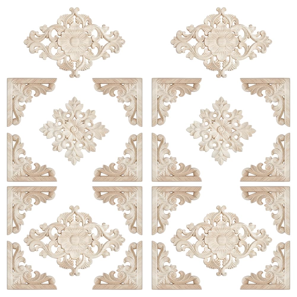 Appliqués en bois NBEADS : 22 pièces de sculpture non peintes pour décoration