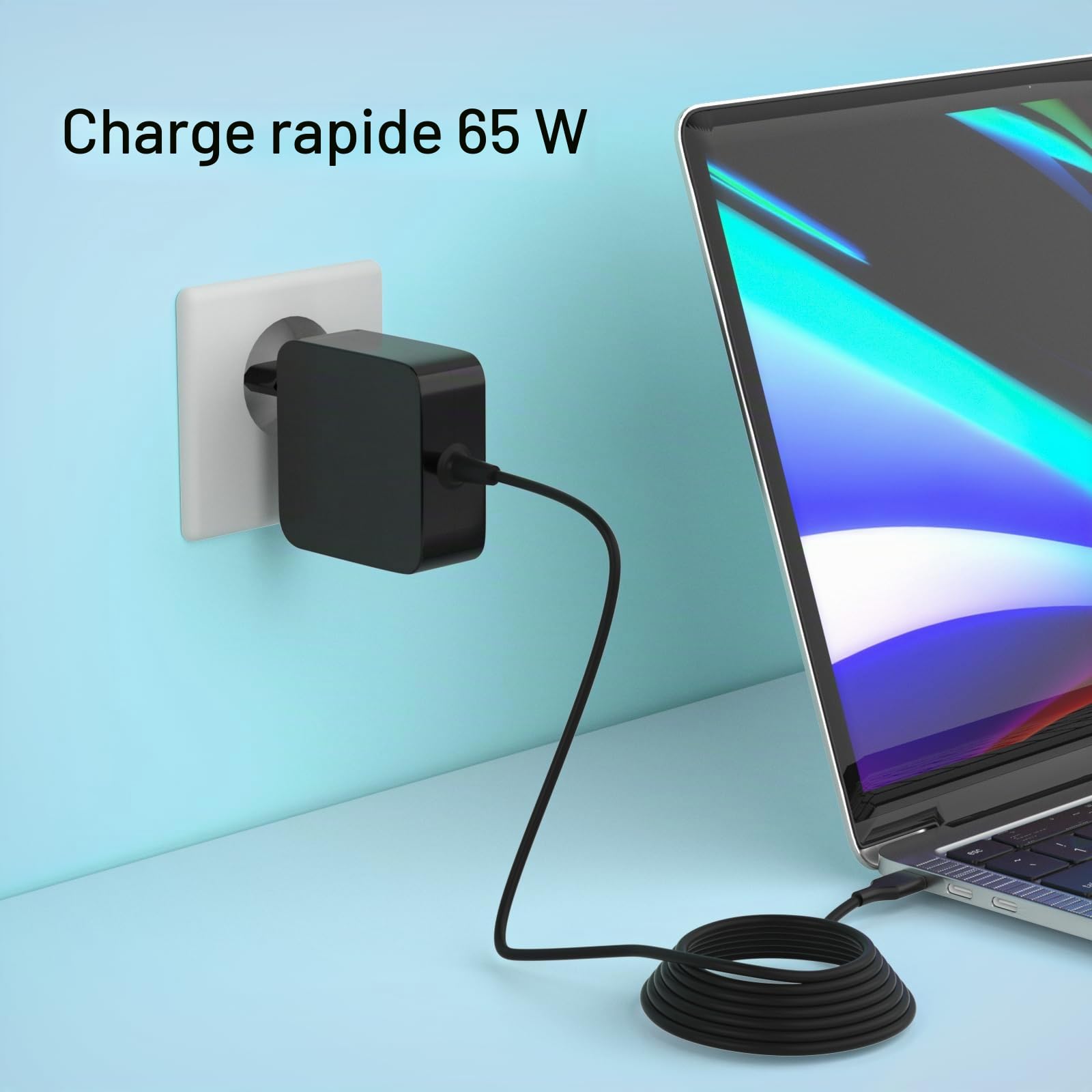65W USB C Chargeur pour DJI Mini 4K/4 Pro, Drone Mini 5 Pro/4 Pro/3 Pro/3/Neo 2, Mavic 3 Pro/3 Classic, Air 3S/3, Avata 2,Osmo 360/Action 6/5 Pro/4, Pocket 3/2, Nano, Goggles 2 Type C