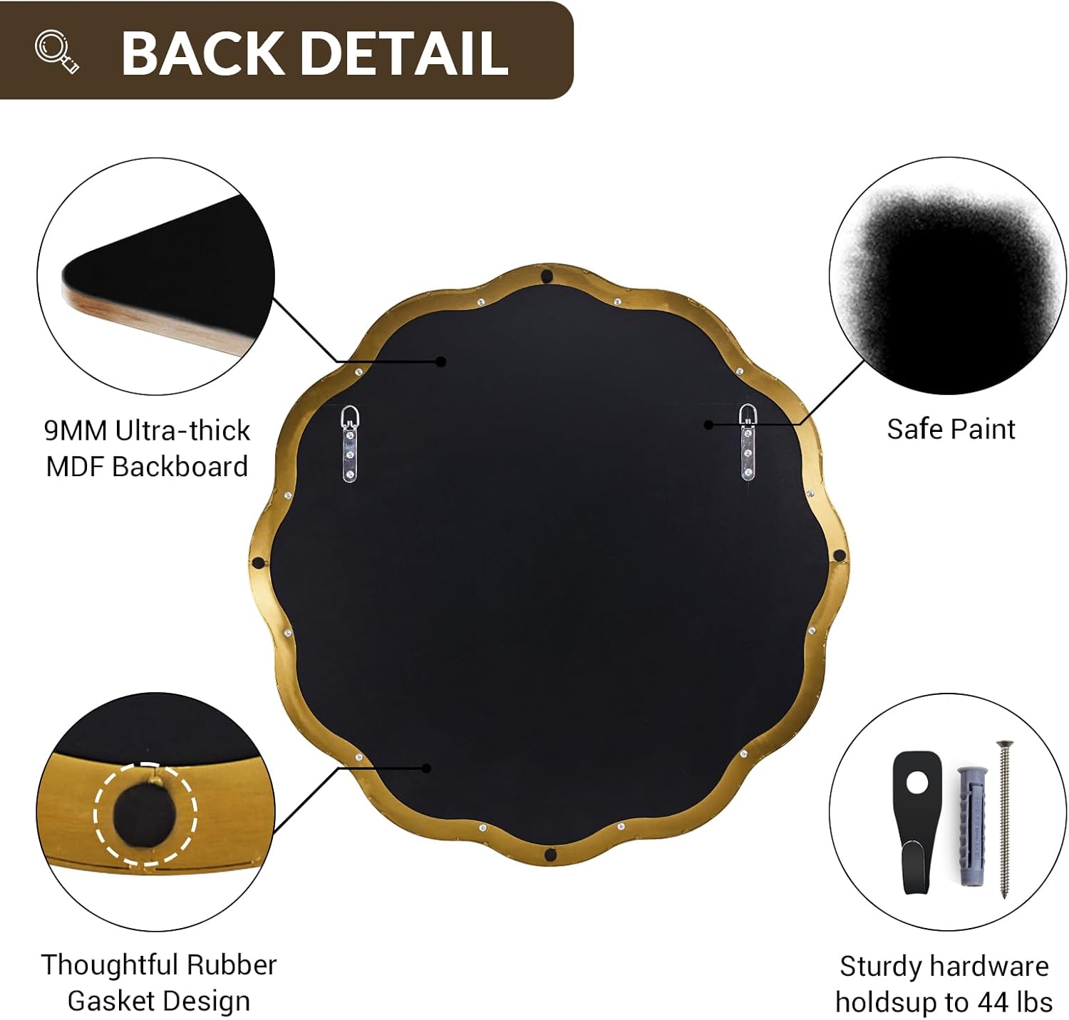 ANDY STAR Brushed Gold Round Wall Mirror 30 Inch, Brass Round Bathroom Mirrors for Over Sink, Anti-Rust Brass Circle Mirror for Bathroom, Entryway