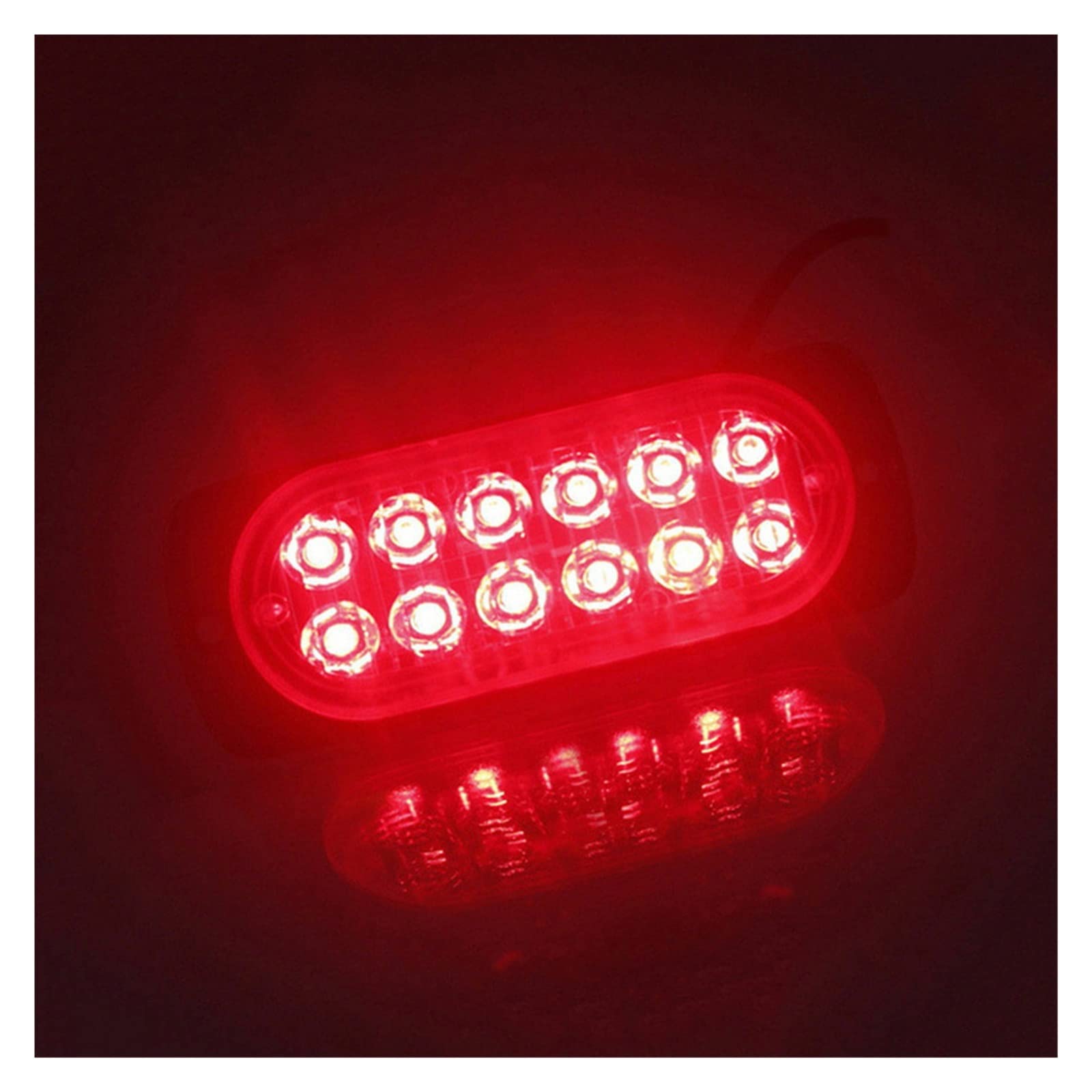 Blocchi luci antinebbia Universal 12LED Off-road Car Trailer Trucks Safety Urgent Working Fendinebbia Lampada A Luce Rossa 12V-24V 36W - Urgent Light Shell In Plastica