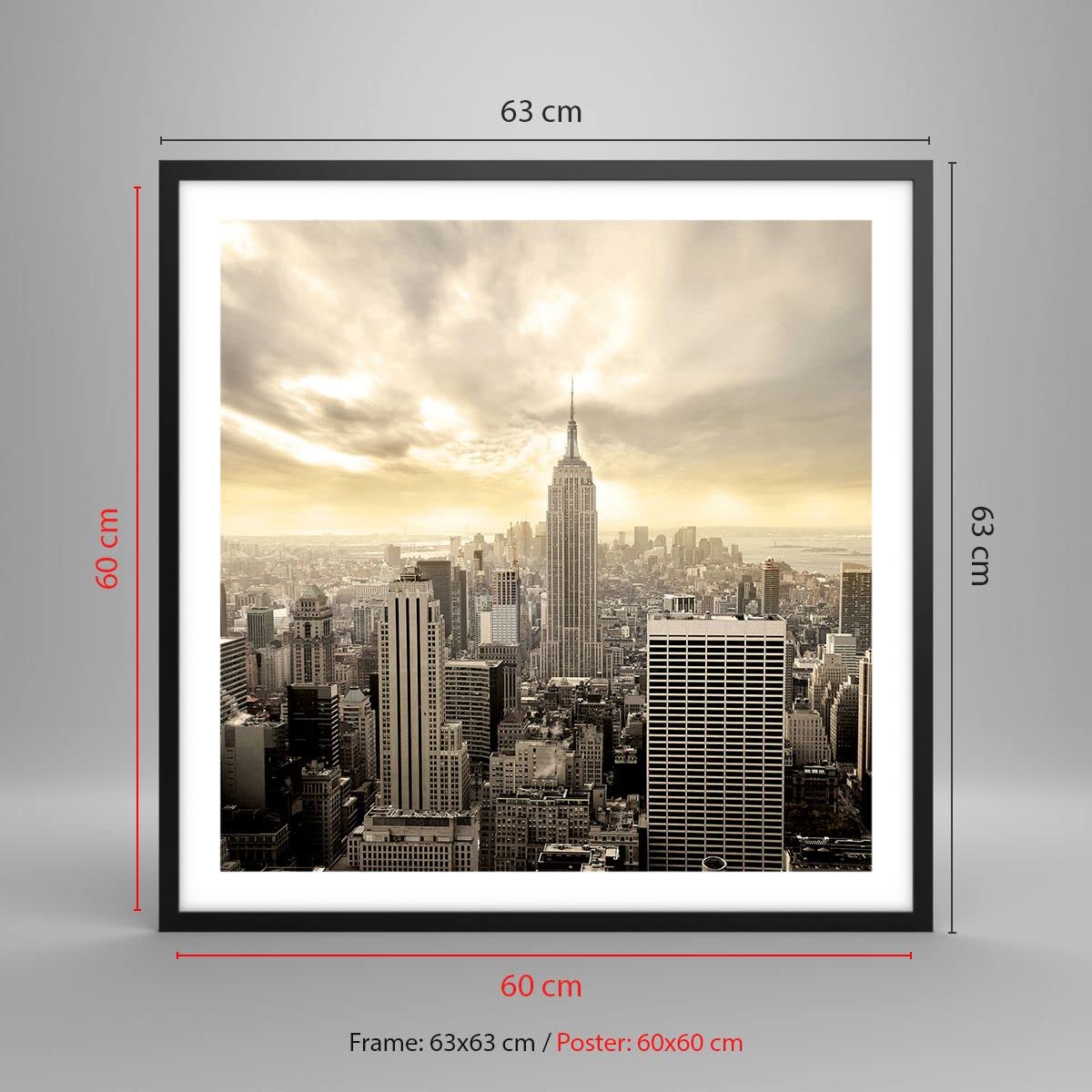 Cuadro Póster 60x60 cm Marco Negro Arquitectura Ciudades - 2630 - P2B