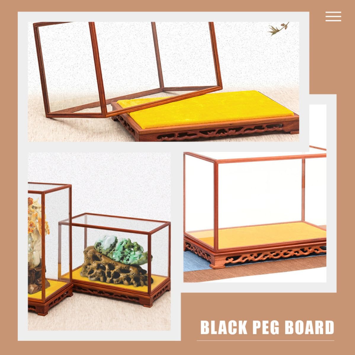 Caja Expositora de Madera y Vidrio para Colecciones, Organizador Transparente Diseño Creativo y Alta Transparencia para Mesa o Armario