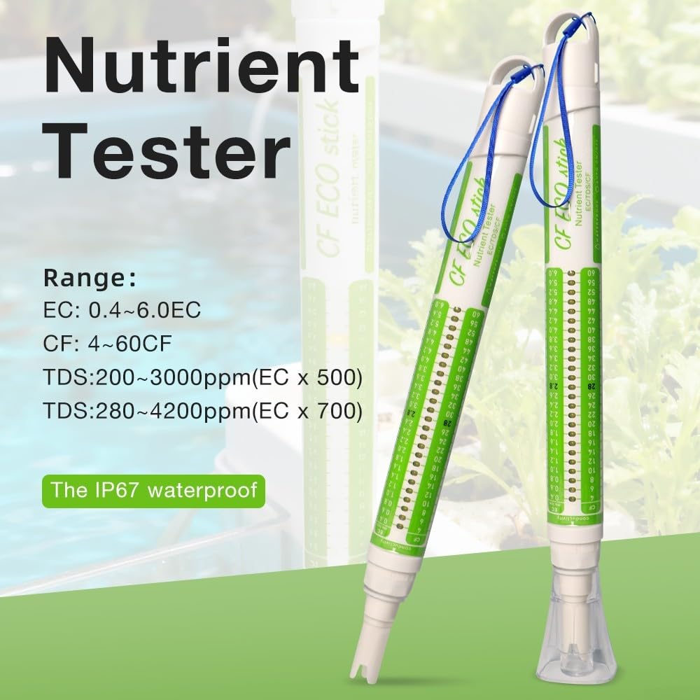 Para CF y probador para análisis de agua hidropónico, sonda de prisión para aplicaciones rápidas, diseñada para agricultura, acuicultura y piscinas