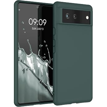 kwmobile Case for Google Pixel 6 TPU Case - Mobile Phone Case Supports Wireless Charging Flexible Protective Case Rubberised Cover in Teal