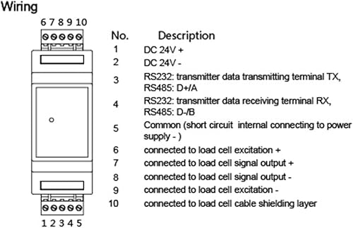 Miniatura 4 de CGOLDENWALL RW-GT01D Transductor transmisor de amplificador de sensor de célula de carga guía RS232  RS485 5-12V (señal de salida RS232)