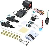 Shkalacar Car Alarm System with Remote Keyless Entry, Shock Sensor, Immobiliser & 120dB Siren - 2-Door Central Locking Kit