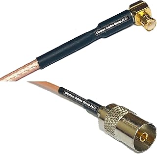 6 feet RG316 MCX Male Angle to DVB TV Pal Female RF Pigtail Coaxial Cable