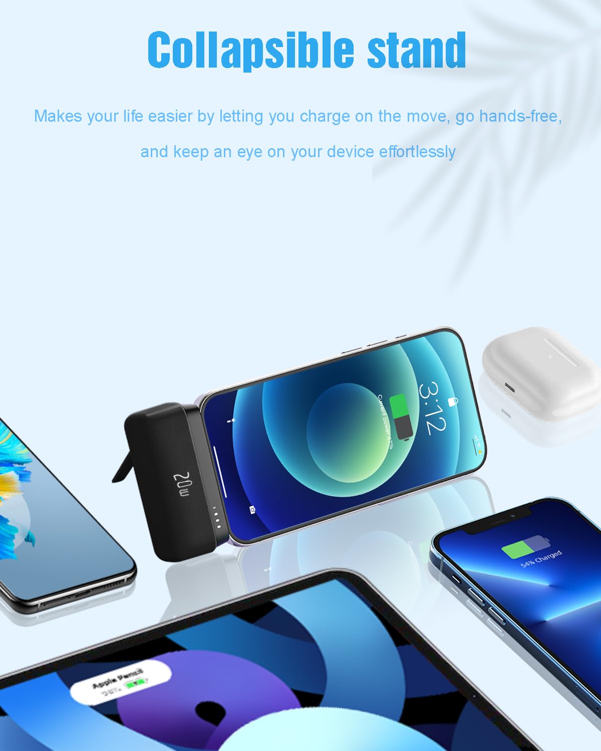 Gladgogo Power Bank Con Linterna LED Recargable, 5000 MAh