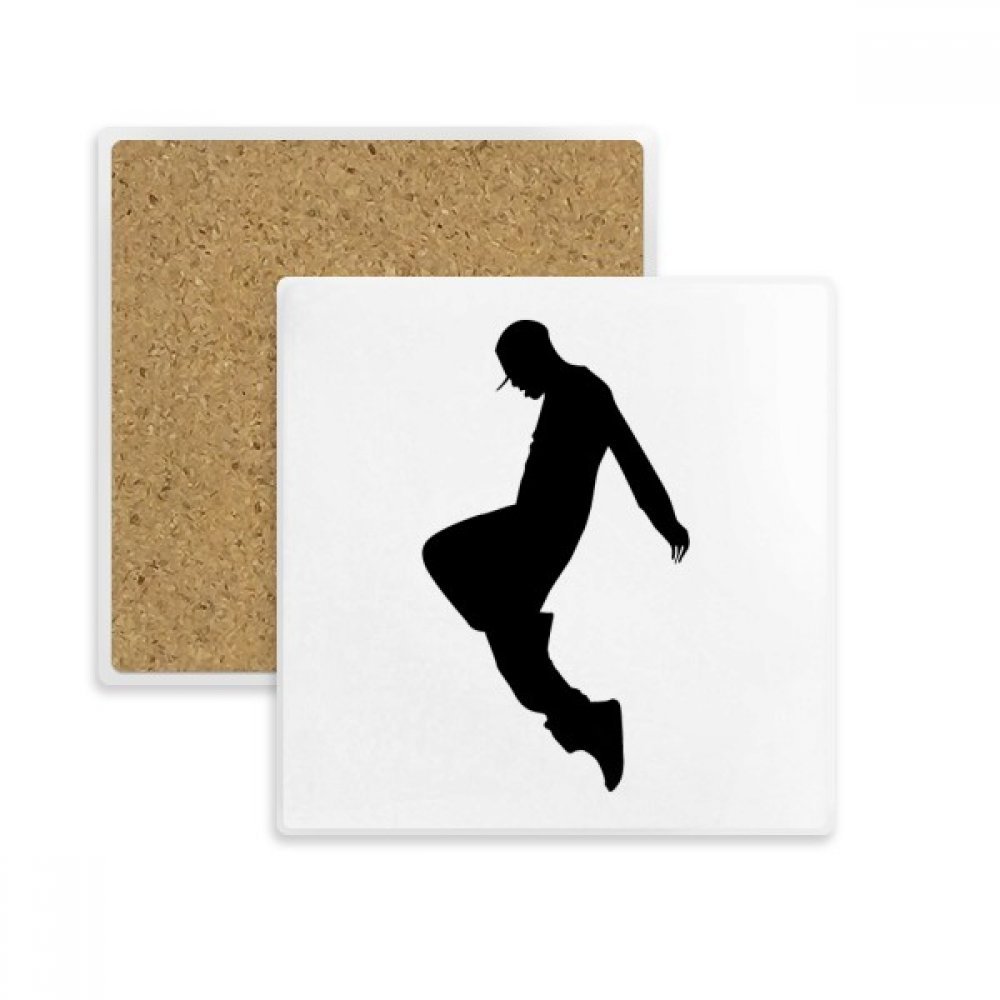 Coaster Tasse en Pierre Absorbante Motif Saut Danseur Hip Hop Sport