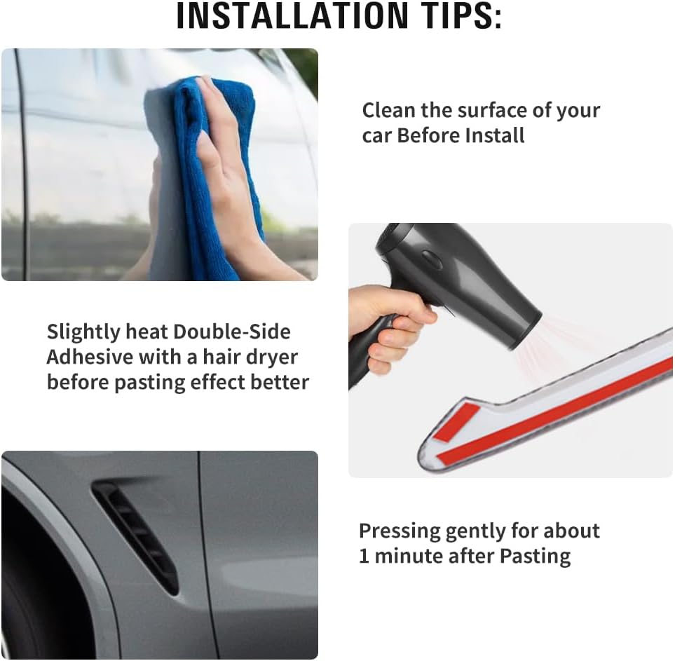 Three T 1 Set Glossy Black Front Fender Side Outlet Vent Trims for BMW X3 G01 2018-2023, For BMW X4 (G02) 2019-2023, Not Fit M Competition Model, Car Outlet Vent Decoration Accessories