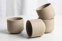 SYJANHOME Ceramic Teacups Set of 4 - No Handle Chinese Kung Fu Tea Cups, 3.5oz Japanese Style for Espresso, Tea & Matcha - Microwave Safe