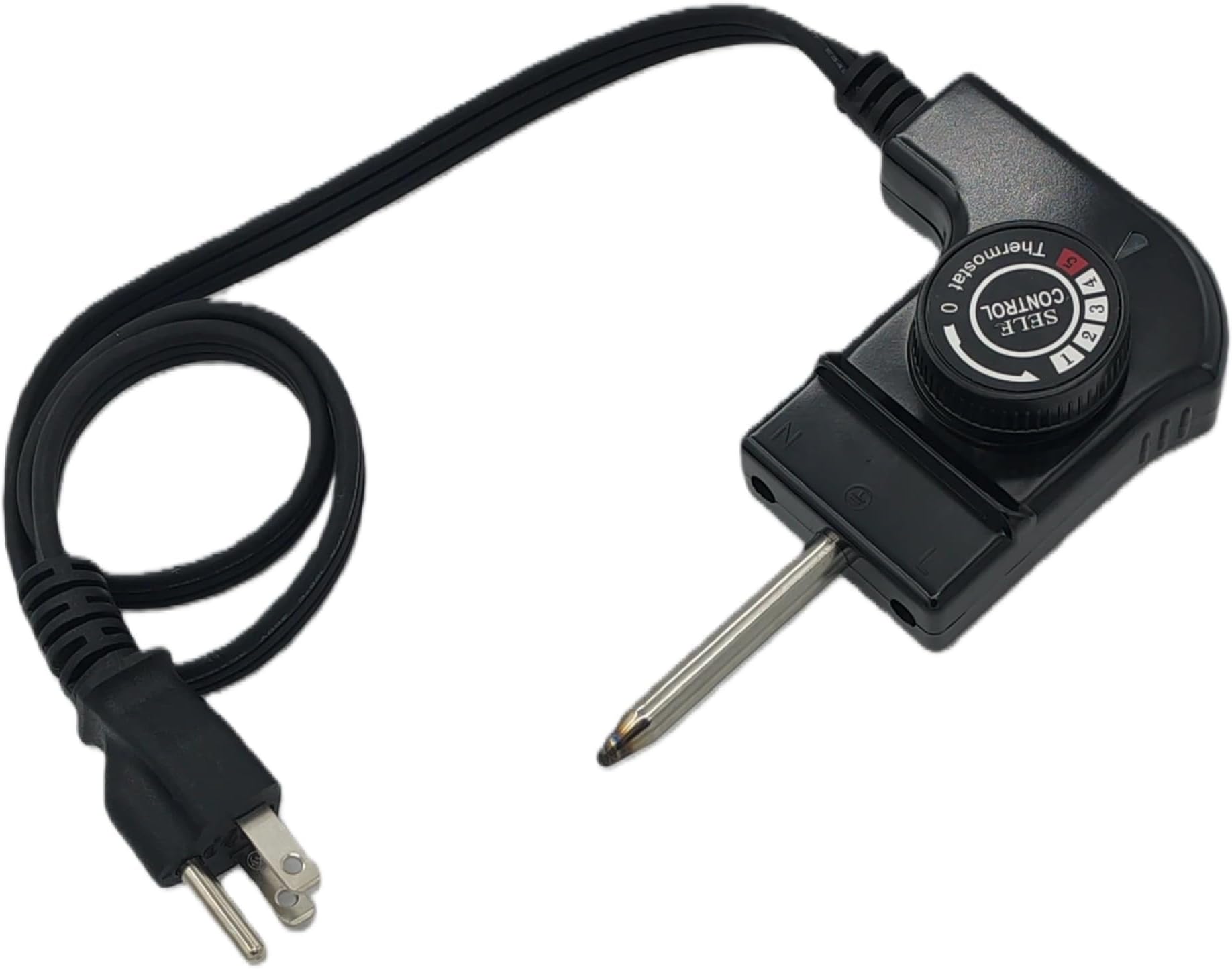 Adjustable Thermostat Probe Cord, 15A/125V Universal Power Cord with Temperature Control for Electric Smokers, Griddles & Fryers