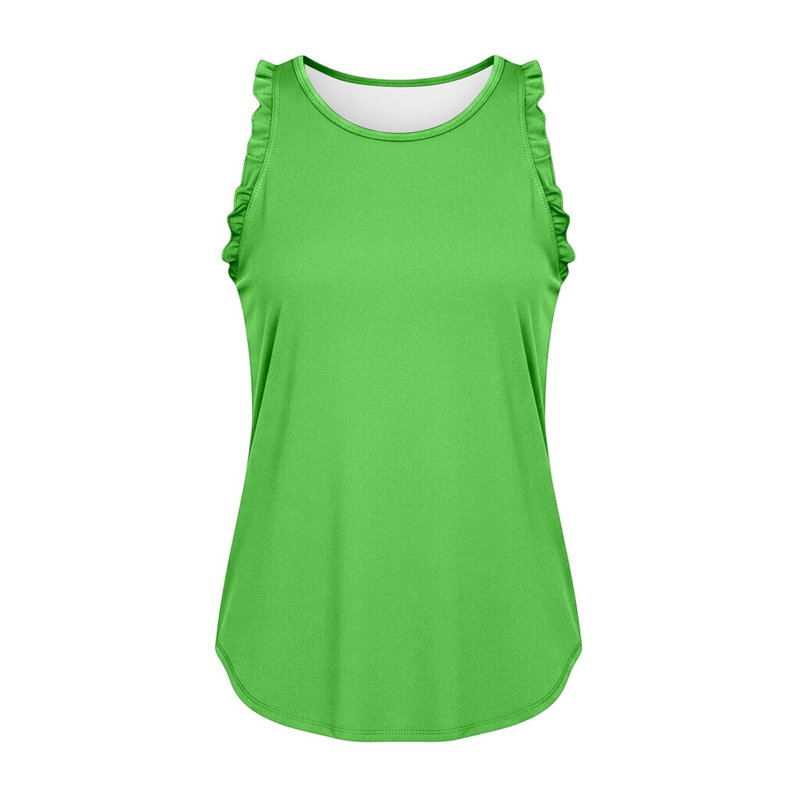Canotta da donna senza maniche, con spalline, leggera, casual, scollo rotondo, traspirante, leggera, per lo sport, funzionale