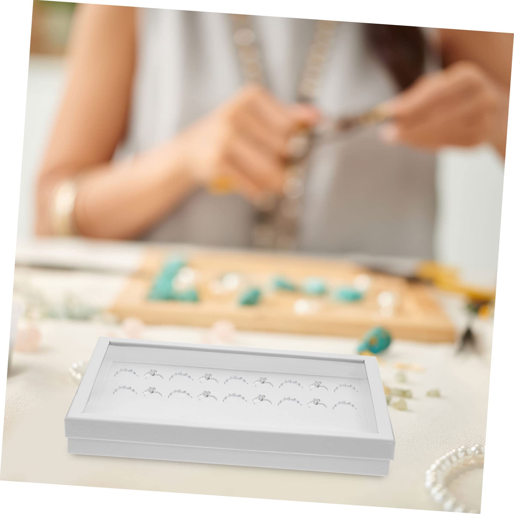 Homoyoyo 2 Pezzi Scatola Organizer Trasparente per Espositore per Collane e Design e Fessure Sistemazione per Ragazze