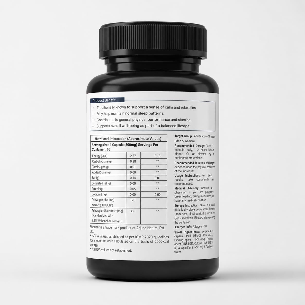 Ashwagandha Capsules with SHODEN® Extract, 35% Withanolide Glycosides, Stress Management and Immunity Support, 60 Vegetable Capsules — Amazon image 9