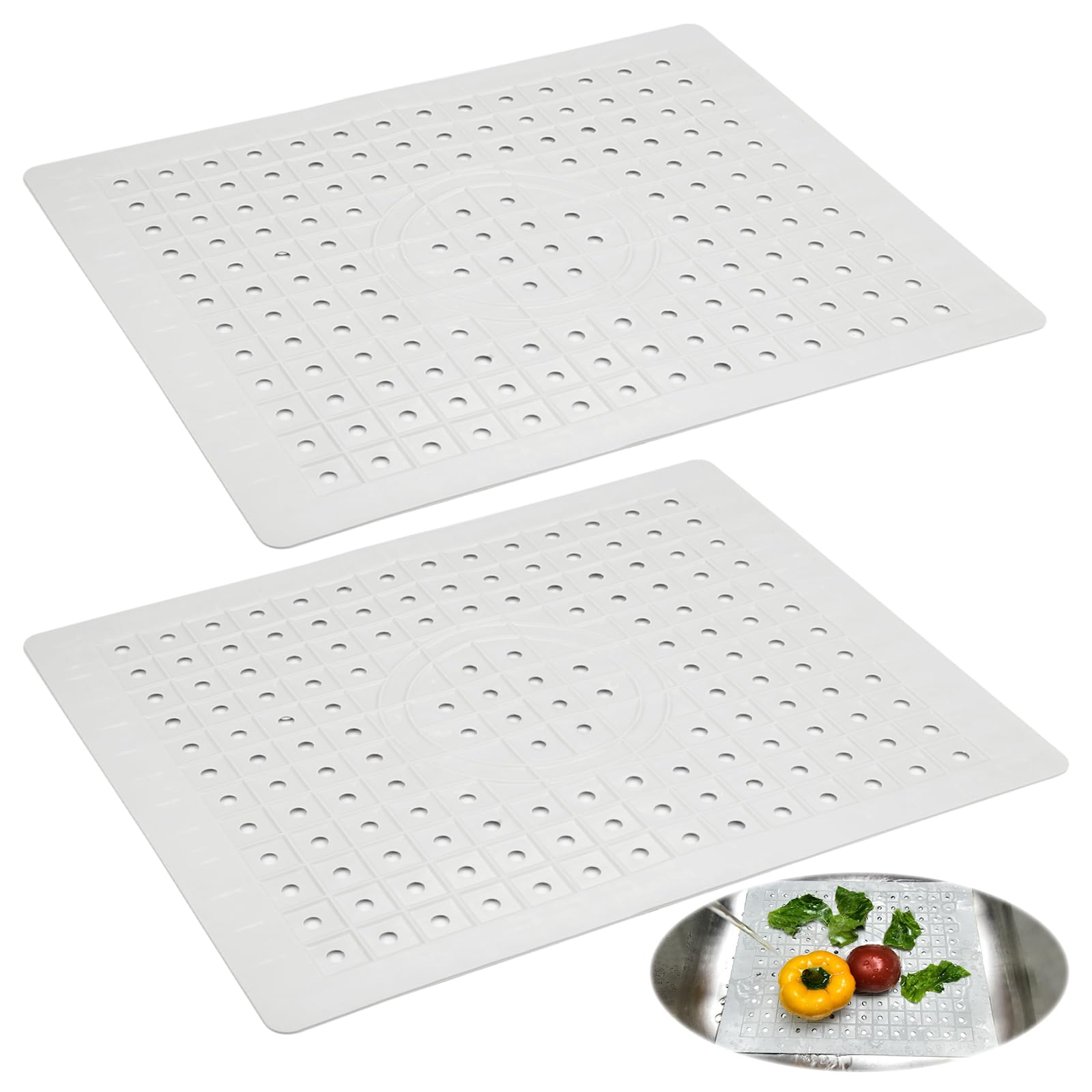 2 Pièces Tapis Évier Cuisine 31x26 Cm - Protection Résistante à La Chaleur Antidérapante