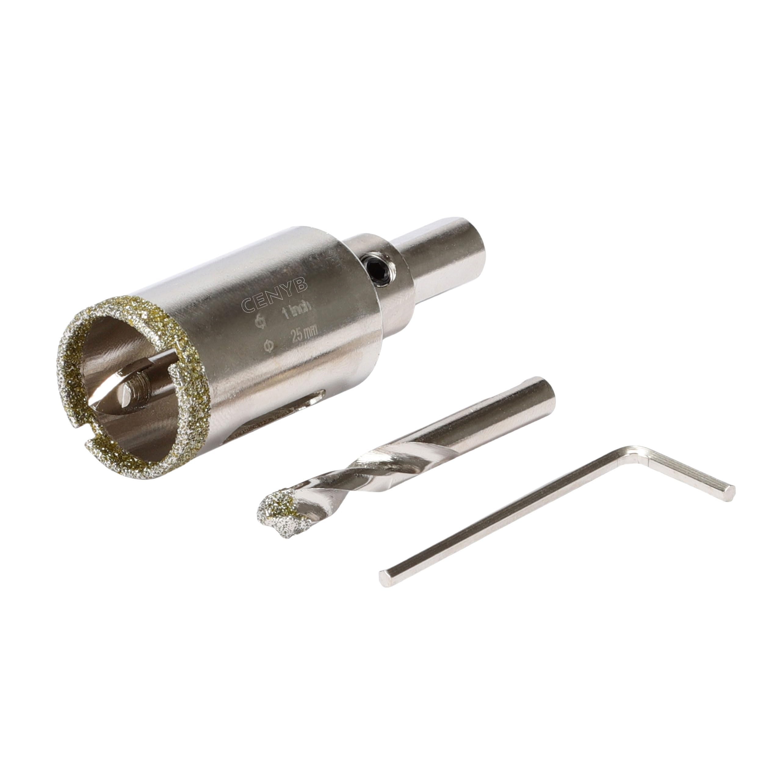 1 Inch 25mm Tile Hole Cutter Drill Bit Diamond Metal Hole Saw with Center Pilot Drill – Diamond-Coated for Marble, Granite, Ceramics, Porcelain Tiles, Glass — image 1