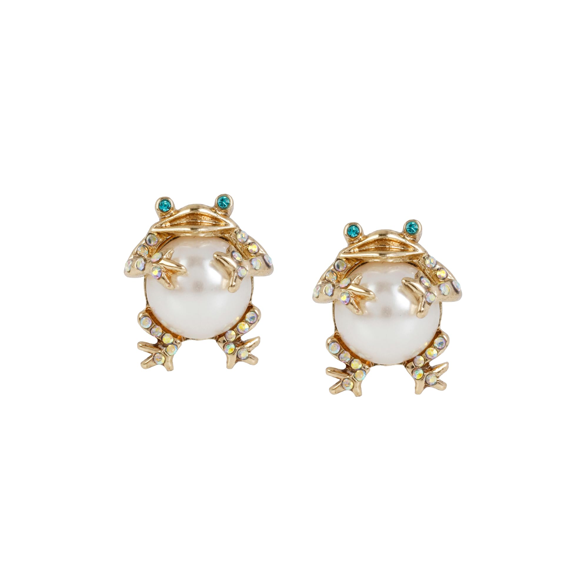 Women's Pearl Critters Frog Stud Earrings