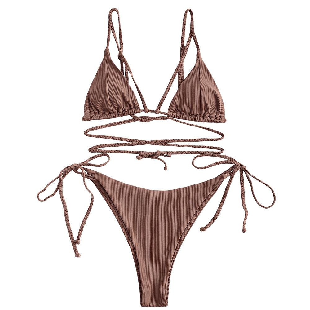 Buy Women's Bikini Swimsuit Ribbed Bathing Suit Scrunch Butt String