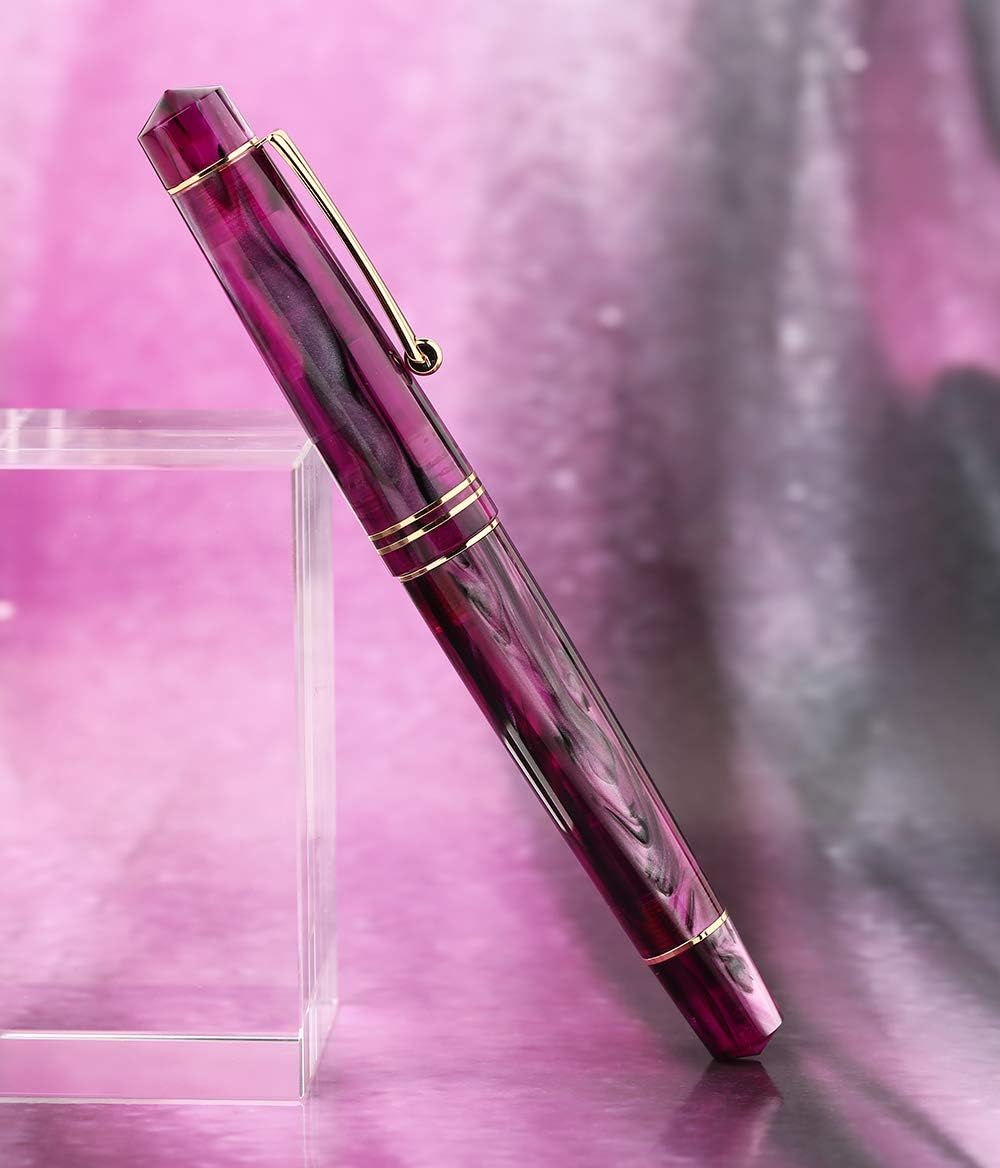 M800 Colorful Acrylic Resin Fountian Pen Germany Bock Nib with Gift Box - Purple Color