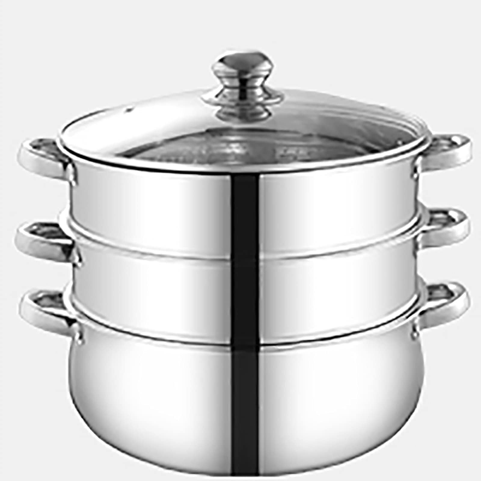 GTHTUHFD 400 Series Stainless Steel Steamer Pot With Thickened Composite Bottom, Commercial Soup & Hot Pot Cooker,30Cm,30Cm (Size_Name 30Cm),size_name-30cm