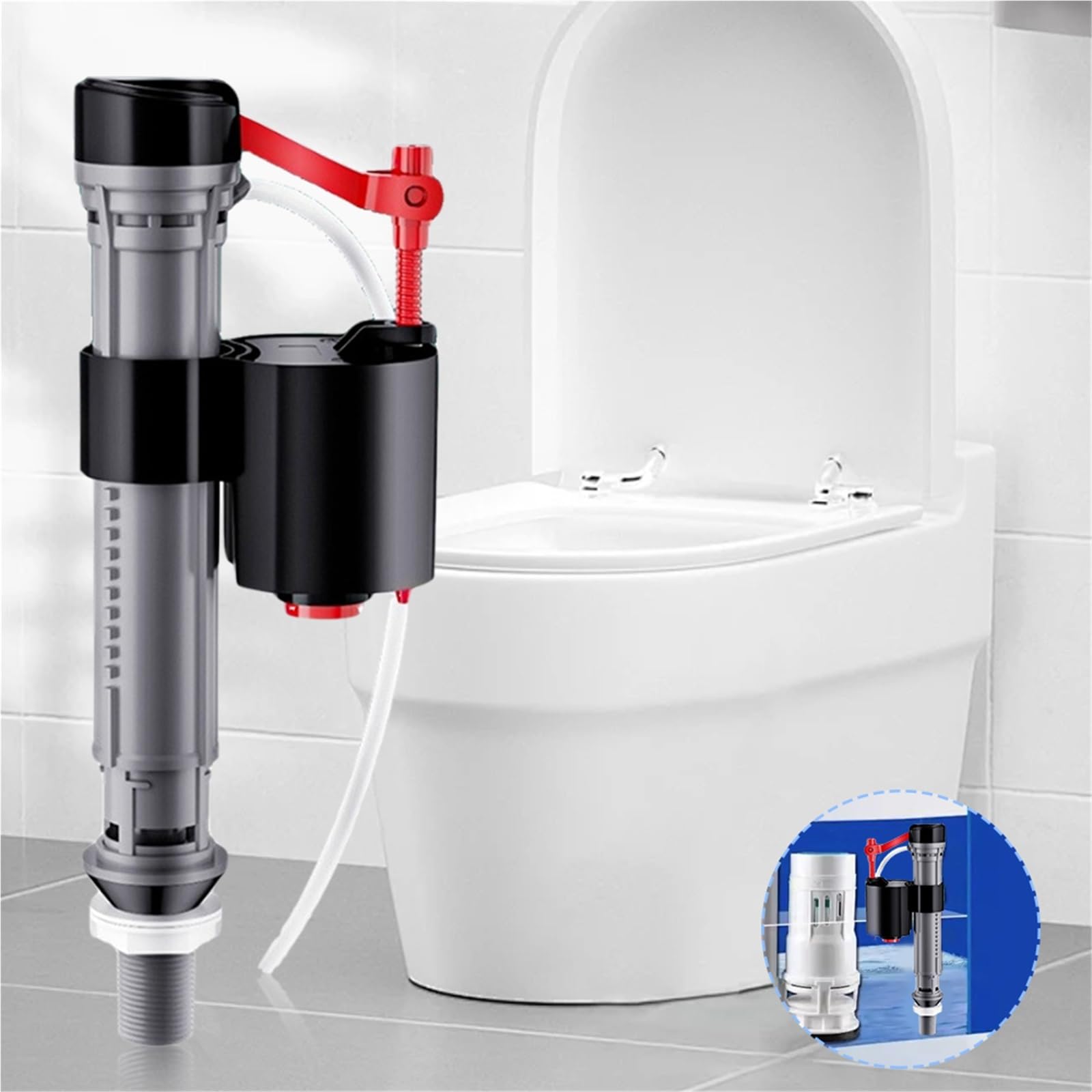 VáLvula De Descarga Para Inodoro Toilet Tank Flush Valve Adjustable Height Replacement Kit 19.5-30.5cm Toilets Filling Valves for Repair